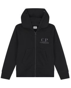 CP COMPANY Boys Black Goggle Full-Zip Hoodie WS25
