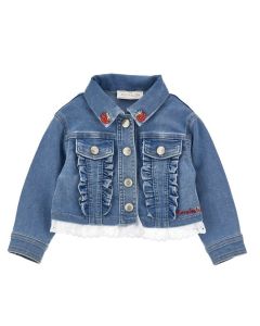 Monnalisa Winnie The Pooh Embroidered Denim Jacket SS26