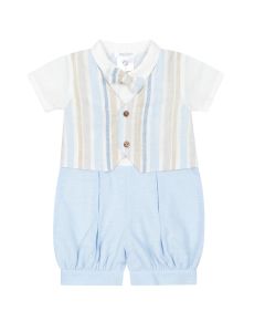 Deolinda Chic Biarritz Boy's Pale Blue Short Romper