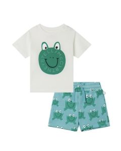 Stella McCartney Older Boys Frog T-Shirt And Green Frog Shorts SS25