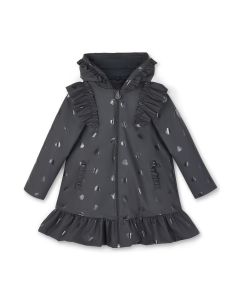 A Dee Grey Ruffle Heart Raincoat WS25