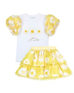 A Dee 'Dallas' Daisy Print T-Shirt And Skirt Set