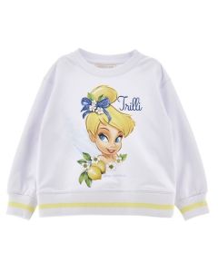 MONNALISA White Tinkerbell Sweatshirt SS26
