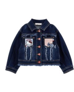 Monnalisa Hello Kitty Embroidered Denim Jacket SS26