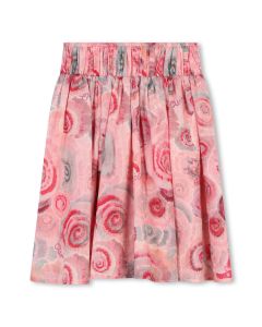 Chloé Girls WS24 Pink Spiral Print Wool Skirt