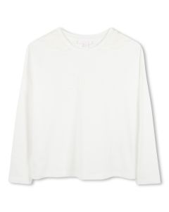 Chloé Girls WS24 Ivory Organic Cotton Top