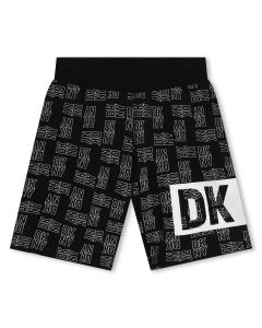 DKNY SS24 Black and White Cotton Logo Shorts