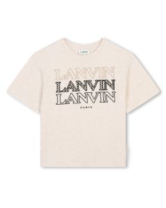 Lanvin Boys WS24 Ivory Organic Cotton T-Shirt