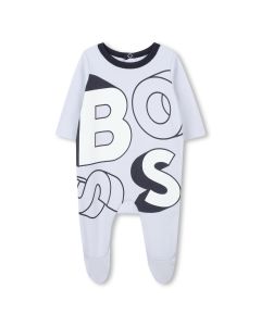 BOSS Boys Pale Blue Abstract Babygrow WS25