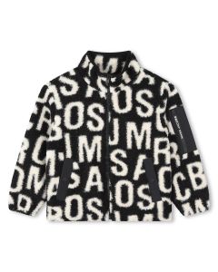 MARC JACOBS WS24 Black Fleece Jumbled Logo Zip-Up Top
