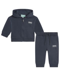 KENZO KIDS Bby Boys Navy Blue SS24 Cotton Tracksuit