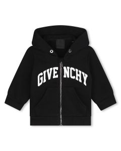 Givenchy Baby Boys 24 Black Cotton Zip-Up Top
