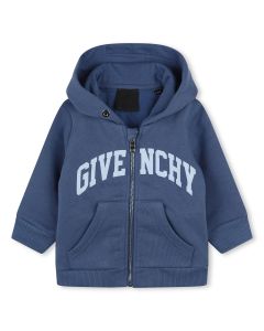 Givenchy Baby Boys 2024 Blue Cotton Varsity Zip-Up Hoodie