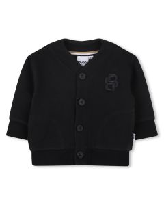 BOSS Baby Boys Black Cotton Double B Monogram Cardigan