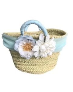 Deolinda Girls Turquoise Flower Basket Bag SS25