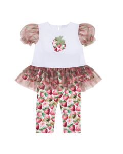 Deolinda Chic Strawberry Tulle Legging Set SS25