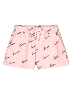 Lanvin Girls Pink Cotton Logo Shorts