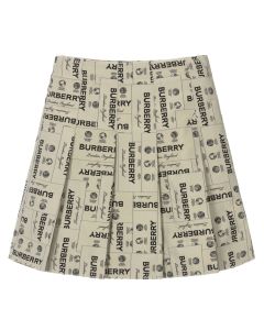 Burberry Girls Archive Beige Pleated Skirt