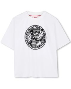 Hugo White Boxing Print T-Shirt SS25