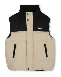 HUGO Boys Beige and Black Down Gilet WS25