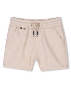 BOSS Baby Boys Beige Linen Drawstring Shorts
