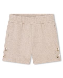 Chloé Girls SS24 Beige Cotton Eyelet Shorts