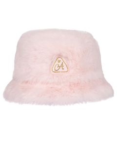 A'Dee Girls 'Sylvia' Pale Pink Faux Fur Bucket Hat