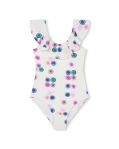 Chloé Girls White Fusion Print Swimsuit