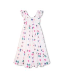 Chloé Girls White Cotton Fusion Print Voile Dress