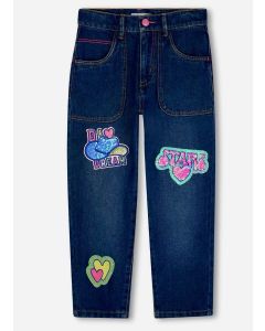 Billieblush Girls Blue Denim Sequinned Patch Jeans