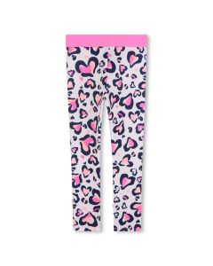 Billieblush Girls Pink Leopard Hearts Sports Leggings WS25