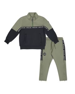 Mitch & Son Boys Khaki 'Calos' Jersey Tracksuit