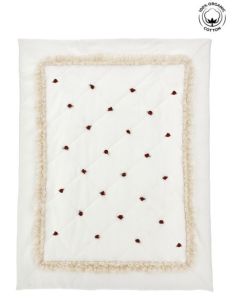 Monnalisa Baby Girls Ivory and Red Cotton Rosebud Blanket