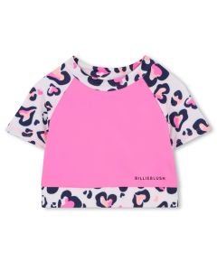 Billieblush Girls Pink Leopard Hearts Sports Top WS25