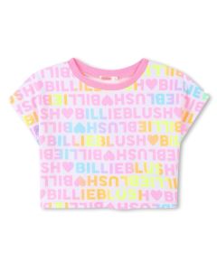 Billieblush Girls SS25 White & Pink Towelling T-Shirt