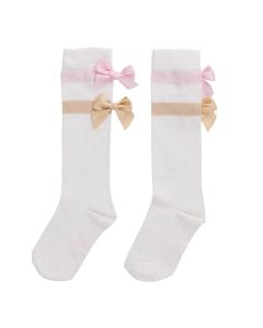 A'Dee 'Sissy' White Bow Knee High Socks