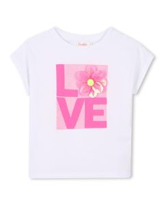 Billieblush Girls SS25 White Graphic Print T-Shirt