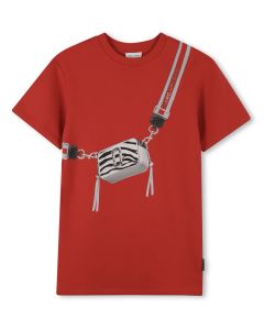 MARC JACOBS Girls Red Cotton Snapshot Bag Dress WS25