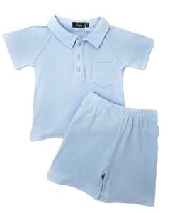 Buddy Ribbed Boys Short Set Blue