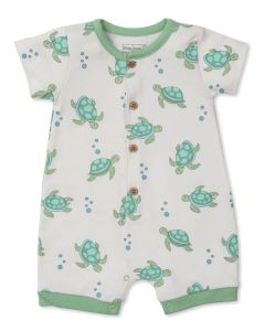 Kissy Love Ivory Pima Cotton Playful Turtles Shortie