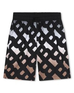 BOSS Boys WS24 Black Monogram Swim Shorts