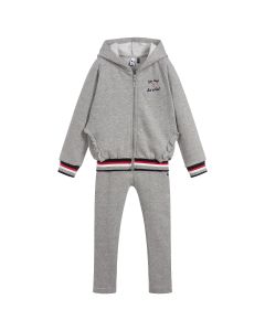 3Pommes Girls Grey Cotton Glittery Trim Tracksuit