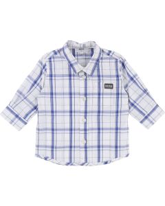 Boss White-Blue Check Long Sleeve Shirt