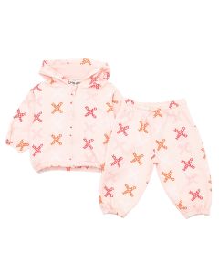 KENZO KIDS Girls Pink Cotton Small X Logo Tracksuit