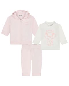 KENZO KIDS Baby Girls WS24 Pink Elephant Tracksuit Set