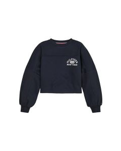 Tommy Hilfiger Girls Navy Blue Varsity Crew Sweatshirt