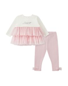 Little A 'Kayla' Pink Tulle Legging Set WS25