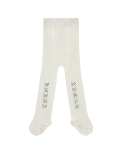 Little A 'Kerry' White Diamante Tights WS25