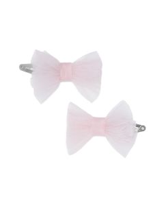 Little A 'Kaylee' Pink Tulle Hair Clips WS25