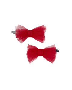 Little A 'Kaylee' Red Tulle Hair Clips WS25
